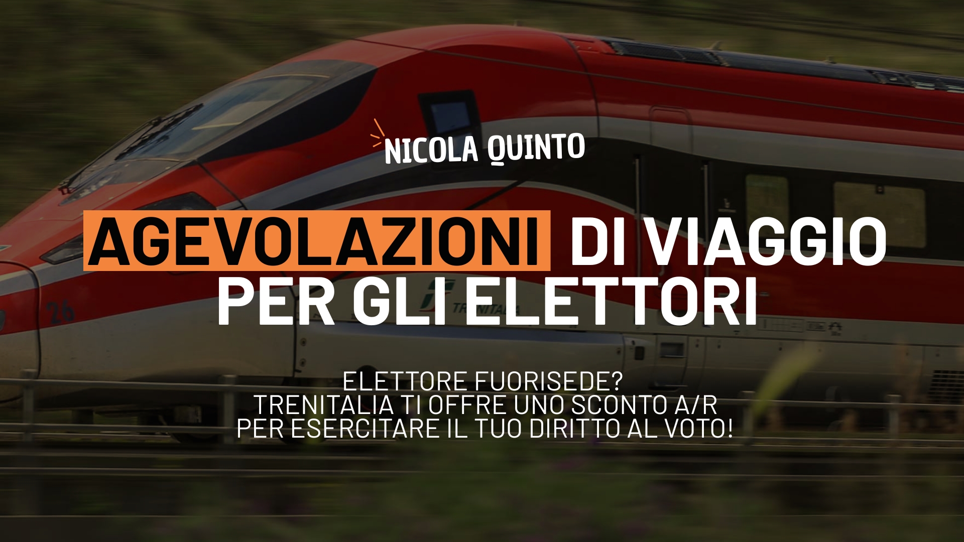 Fino al 70% di sconto per tornare a Corato e votare!